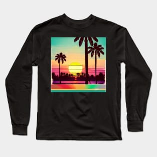 Retro 80s Summer Sun 56 Long Sleeve T-Shirt